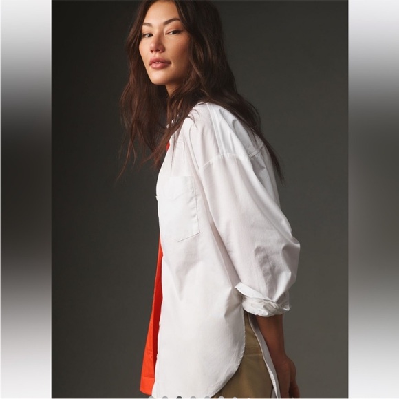 Anthropologie Bennet Button down Color Block Shirt - Picture 3 of 9